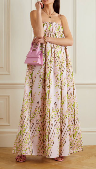 Brigit floral-print taffeta maxi dress
