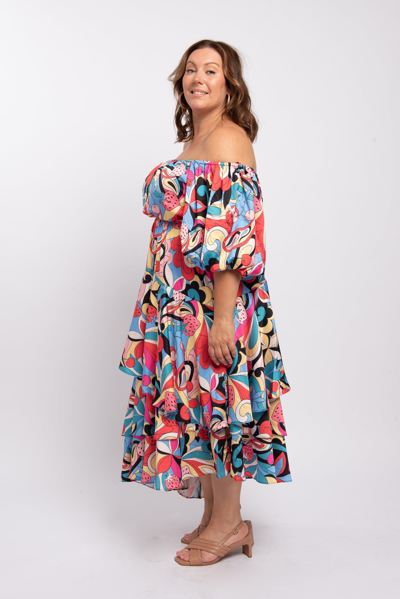 Tropicale Off Shoulder Maxi Dress - Strawberry Party