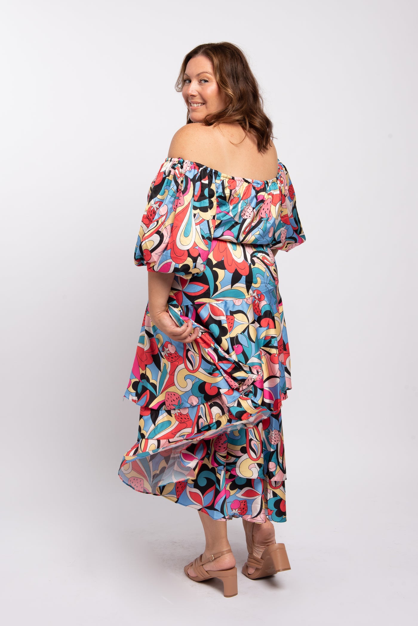 Tropicale Off Shoulder Maxi Dress - Strawberry Party